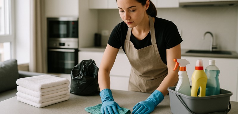 I clean Airbnb turnovers in 1 visit