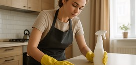 I'm a cleaning lady who scrubs